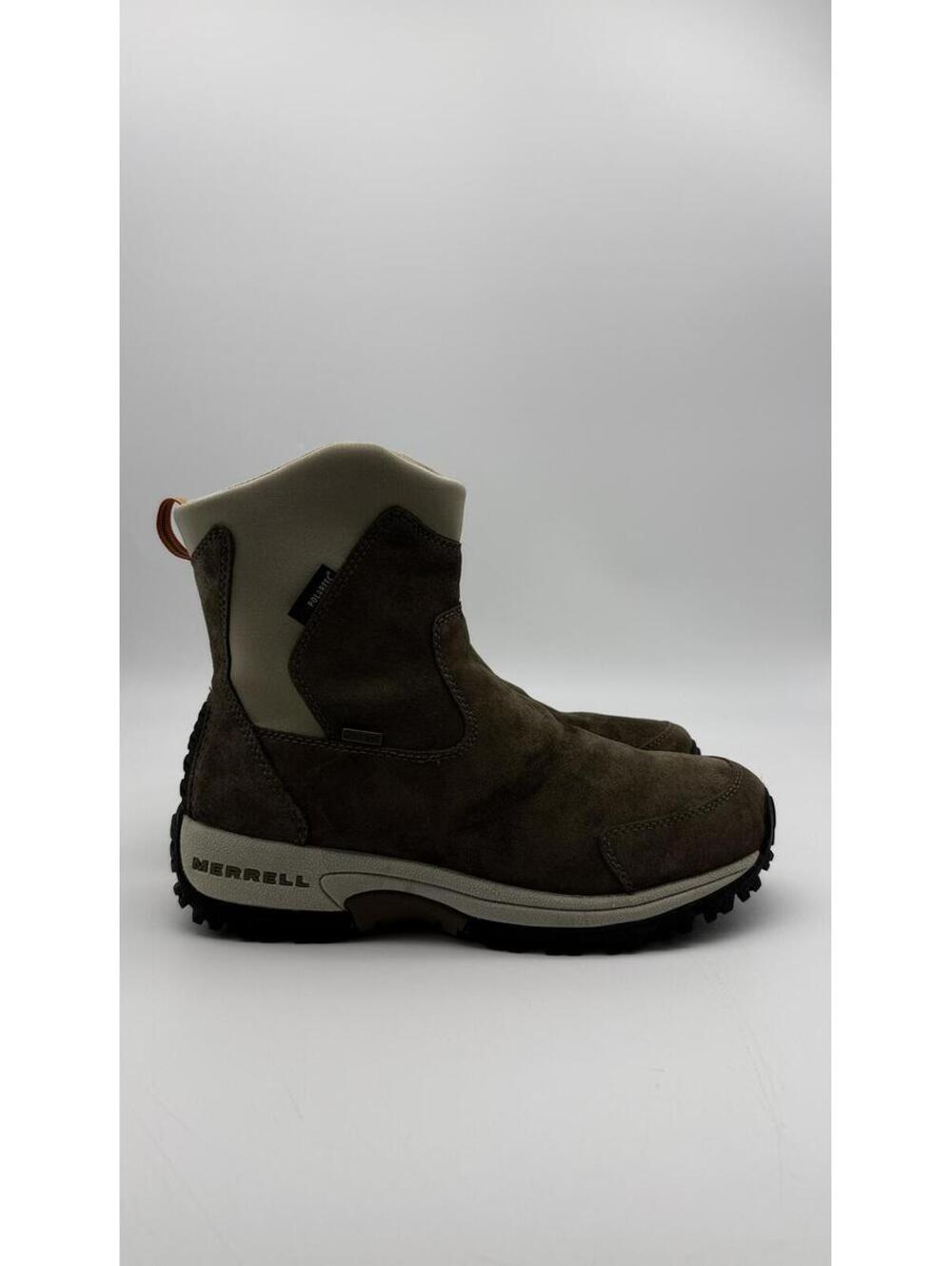Merrell Tundra Womens Waterproof Winter Boots Dark Taupe Suede Pull On Size 9.5